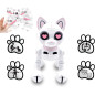 LEXiBOOK Power Kitty® - Robot Chat Télécommandé Programmable avec Lumières et Sons, Blanc/Rose