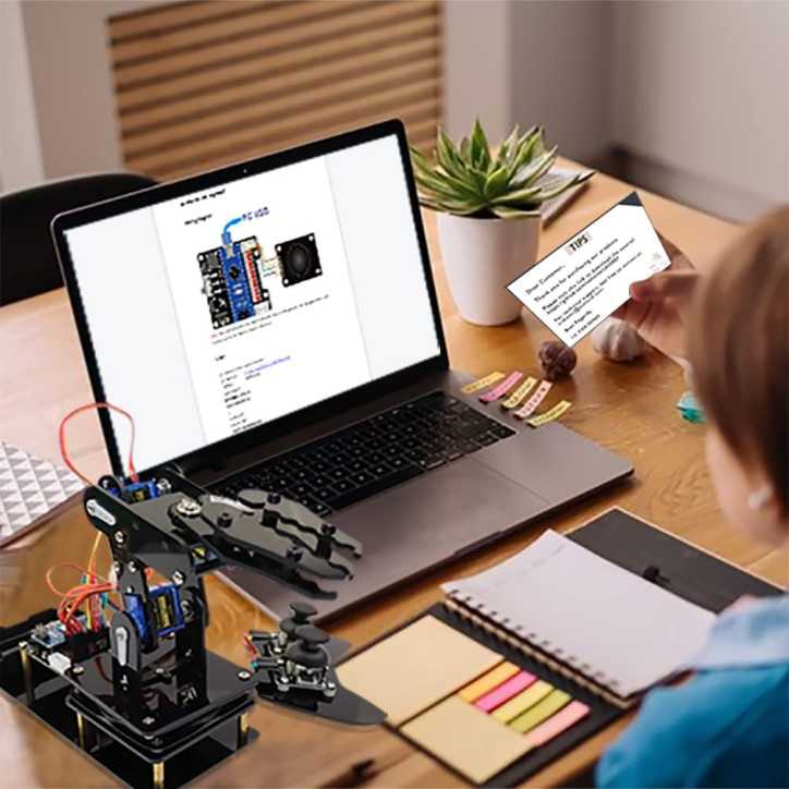 Robot Arm for Arduino - Smart Programmable Robot Kit for Beginners to Learn Electronics, Coding & STEM