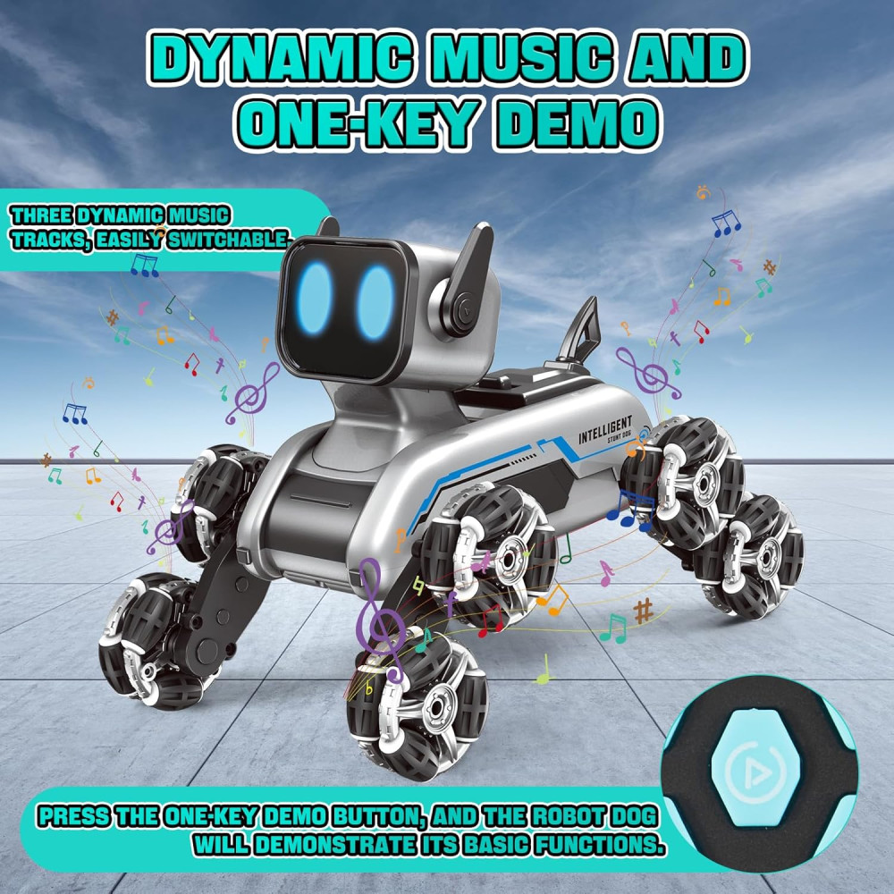 Remote Control Robot Dog Toy for Kids | 8WD Gesture Sensing RC Car
