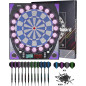 Electronic Dart Board with Bright Display, Multiple Games, Durable Design & 12 Soft Tip Darts for Family Fun