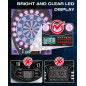 Electronic Dart Board with Bright Display, Multiple Games, Durable Design & 12 Soft Tip Darts for Family Fun