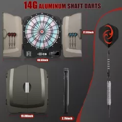 Cible Fléchettes Électronique 48 Jeux Éclairage + 6 Fléchettes