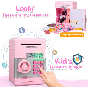 Kids Electronic Piggy Bank ATM – Birthday Gift for Girls Age 5-10