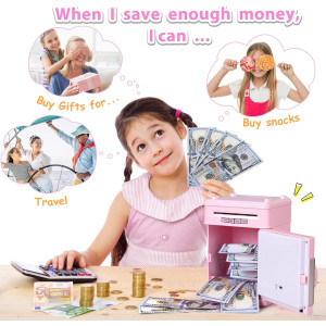 Kids Electronic Piggy Bank ATM – Birthday Gift for Girls Age 5-10