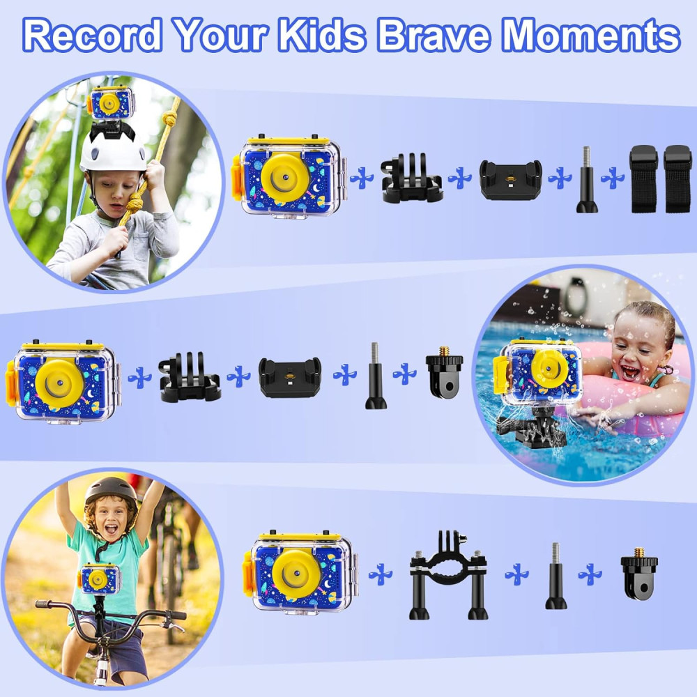 GKTZ Kids Waterproof Camera - 1080P HD Underwater Toy for Ages 3-12