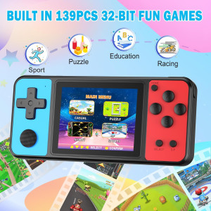 Beico 32-Bit Kids Handheld Game Console with 139 Preloaded Games, 3 IPS Screen