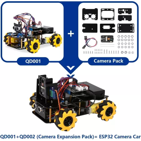 Kit Robot avec Caméra 3MP, Arduino & Scratch, Cadeau STEM