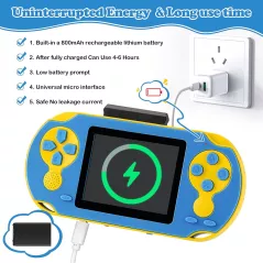 Console de jeux 16 bit portable 230 jeux HD intégrés - Bleu