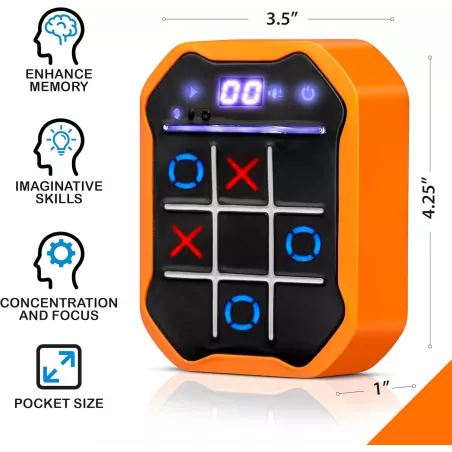 Jeu Électronique Tic-Tac-Toe 3-en-1 avec Effets Sonores