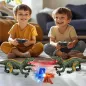 Dinosaure télécommandé réaliste : marche, rugit, brume d’eau et lumières pour un jeu préhistorique magique