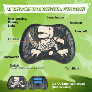 Remote Control Robot Dinosaur Toy for Kids 3-7 with Light & Roar