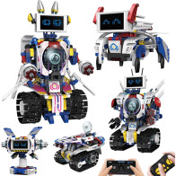 5-in-1 STEM Robot Building Blocks Kit with App & Remote Control - 603+PCS