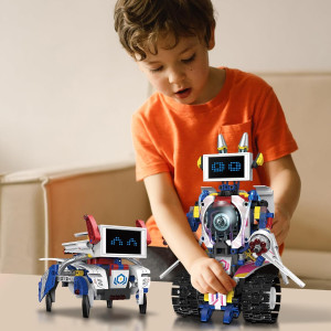 5-in-1 STEM Robot Building Blocks Kit with App & Remote Control - 603+PCS