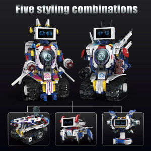5-in-1 STEM Robot Building Blocks Kit with App & Remote Control - 603+PCS