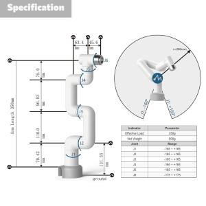 Bras Robotique 6 Axes Open Source myCobot 280 avec M5Stack 2023