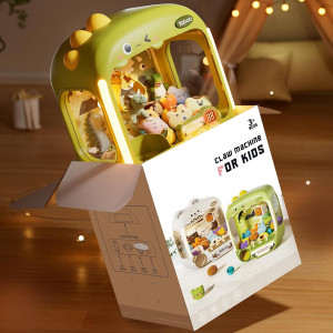 64 PCS Kids Dinosaur Claw Machine Toy with Sound & Lights - Perfect Gift