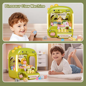 64 PCS Kids Dinosaur Claw Machine Toy with Sound & Lights - Perfect Gift
