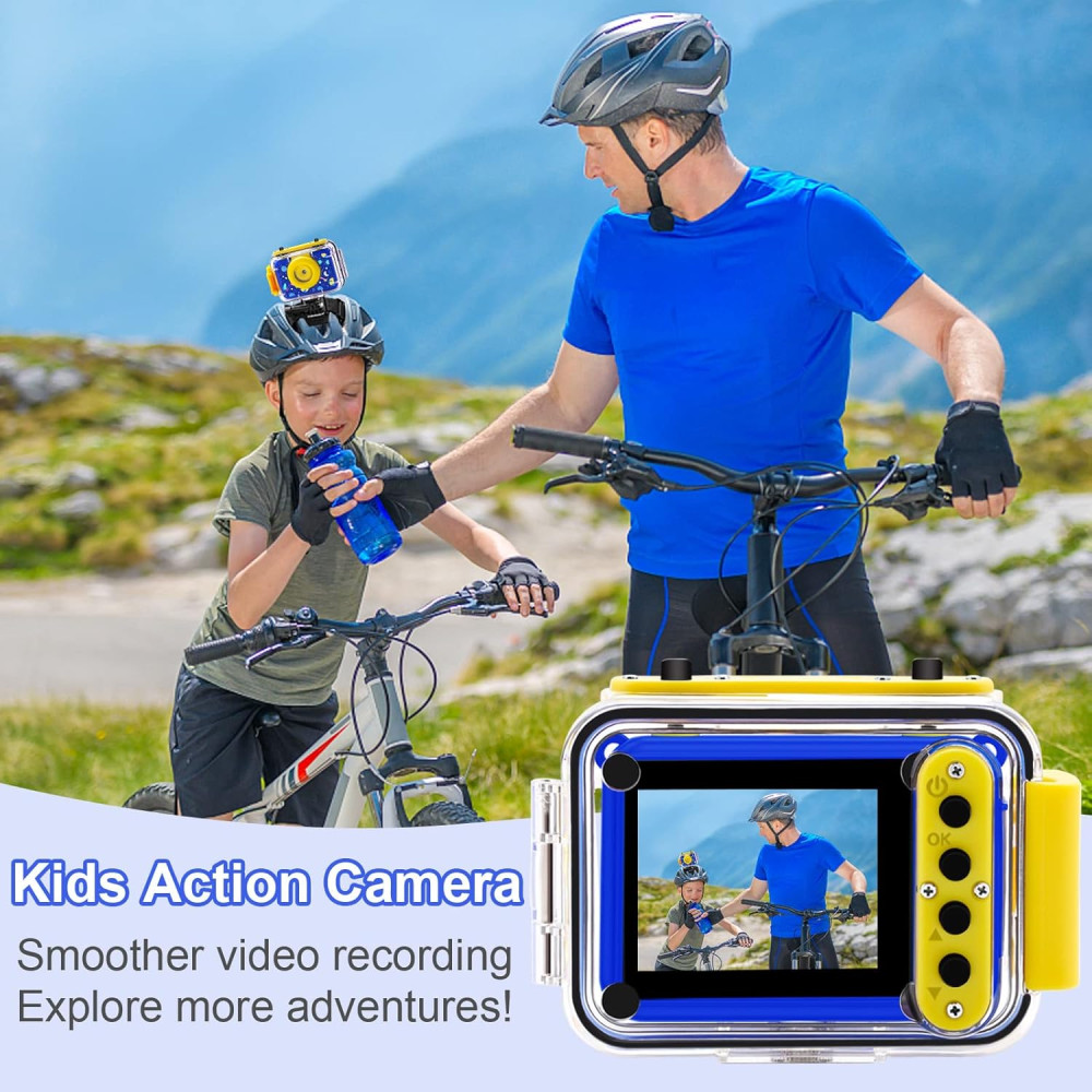 Appareil Photo Enfant Étanche GKTZ 1080P - Cadeau Noël 3-12 ans