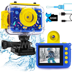 Appareil Photo Enfant Étanche GKTZ 1080P - Cadeau Noël 3-12 ans