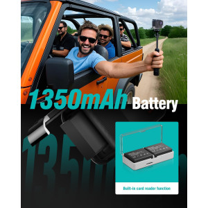 Caméra Sport 4K60fps Étanche 10M avec Écran Tactile 48MP