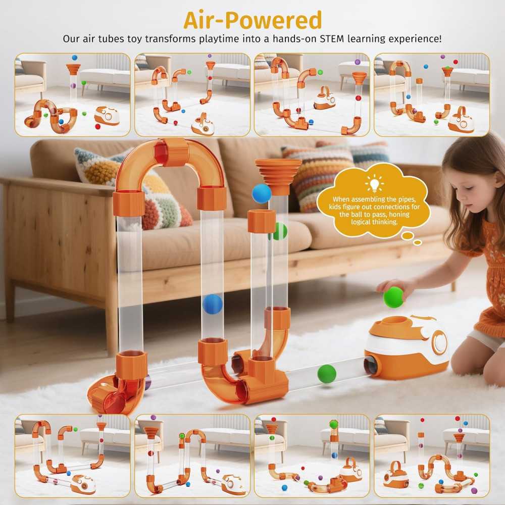Air-Powered STEM Toys with Bluetooth & Rechargeable Play for Kids 3+