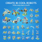 36-in-1 robotics: racing cars, walking bots, smart tray, tutorials, team play—STEM fun for young inventors!