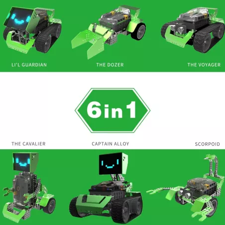 Robot Programmable Qoopers 6-en-1 avec Télécommande et Capteurs
