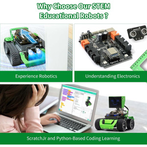 Qoopers 6-in-1 Programming Robot Kit with Remote, LED & Sensors for Kids