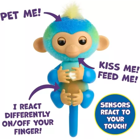 Adoptez Leo ! Singe Fingerlings tactile et interactif, 70 réactions, cœur qui bat – Votre nouveau compagnon malin