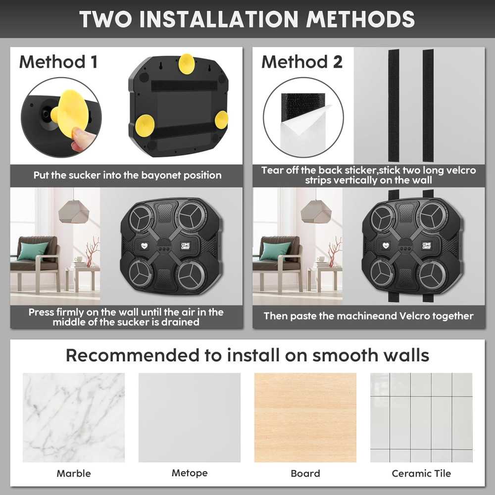 Wall-Mounted Bluetooth Music Boxing Machine Toy for Kids Ages 3-12+