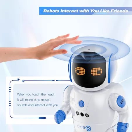 Un petit génie qui vous suit au doigt : Contixo R10A, programmable, dansant et musical – 50+ actions, recharge USB