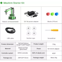 MaxArm : Devenez l’ingénieur de demain ! Bras robotique intelligent.Imaginez, programmez et expérimentez sans limites !