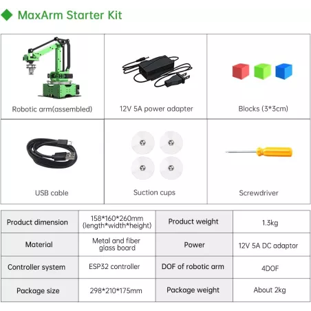 MaxArm : Devenez l’ingénieur de demain ! Bras robotique intelligent.Imaginez, programmez et expérimentez sans limites !