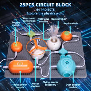 STEM Circuits Science Kit for Kids 3-12 | 64 Projects, No Soldering