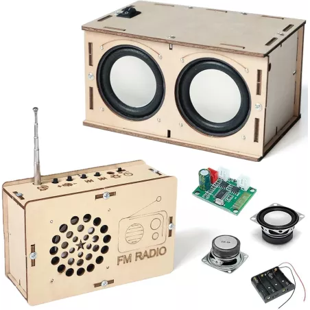 Science en musique : kit radio + haut-parleur DIY, facile, sûr, réel, cadeau idéal pour petits curieux et créatifs