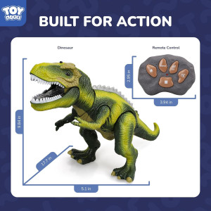 STEAM Remote Control Dinosaur Toy with Light, Sound & Dancing Robot