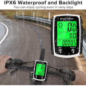 Compteur vélo filaire LCD MPH/KM/h avec fonctions multiples