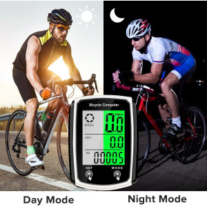 Compteur vélo filaire LCD MPH/KM/h avec fonctions multiples