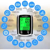 Compteur vélo filaire LCD MPH/KM/h avec fonctions multiples