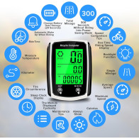 Compteur vélo filaire LCD MPH/KM/h avec fonctions multiples