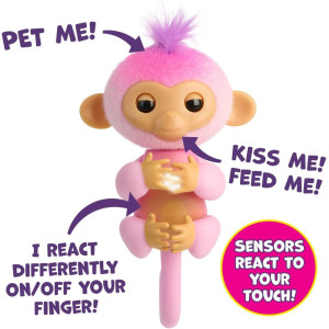 2023 Interactive Baby Monkey Toy – 70+ Sounds & Reactions | Harmony Pink