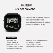 GOLFBUDDY Voice 2S+ Talking GPS Rangefinder with 18H Battery & Slope