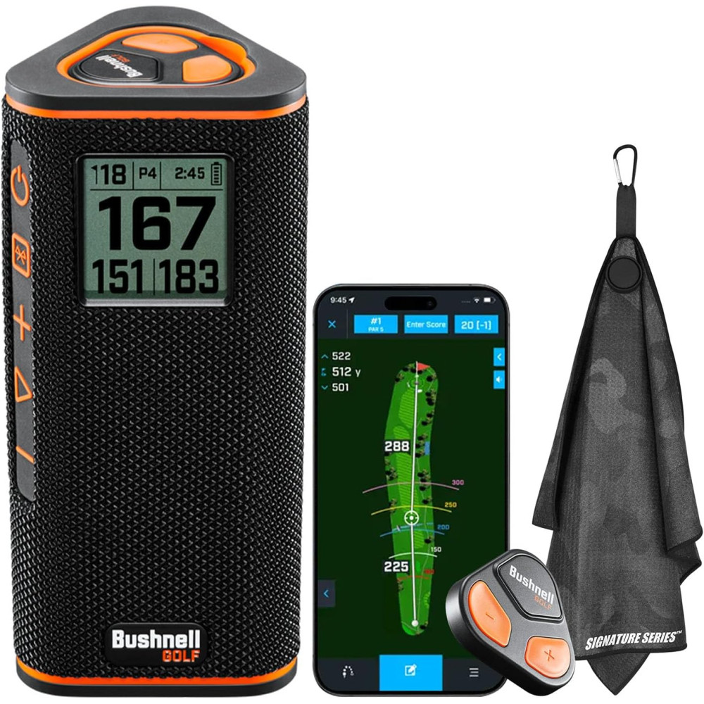 Bushnell Golf Wingman View GPS Speaker | LCD, Wireless Remote, Music & More