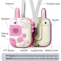 Unicorn Walkie Talkies for Kids 3-9 - 2 Pack Outdoor Toys 1000ft Range