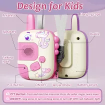 Unicorn Walkie Talkies for Kids 3-9 - 2 Pack Outdoor Toys 1000ft Range