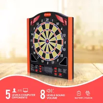 Electronic Dart Board Set with LED, 34 Games & Laser Toe Line, 8 Players