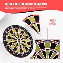 Electronic Dart Board Set with LED, 34 Games & Laser Toe Line, 8 Players