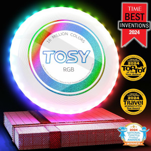 TOSY Flying Disc LED Rechargeable - 16M Couleurs RGB, Étanche