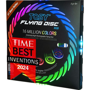TOSY Flying Disc - Bright RGB LED, Waterproof, Rechargeable & Smart Modes