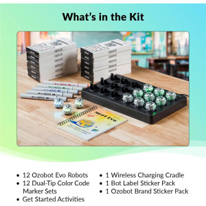Evo Classroom Kit: 12 Interactive Coding Robots for Kids 5+ with STEAM Lessons